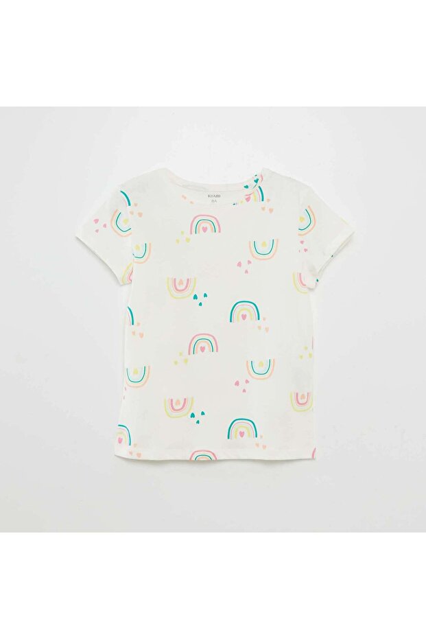 Printed basic T-shirt ORANGE - 1