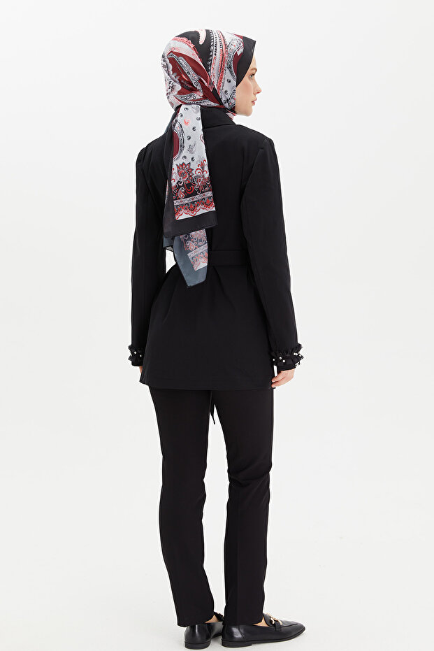 Kurdeleli Kuşaklı Ceket - 7