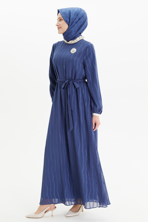 Çıkarılabilir Broşlu Elbise - 2