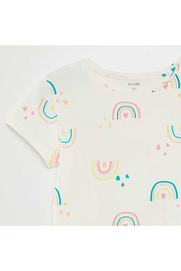 Printed basic T-shirt ORANGE - 2