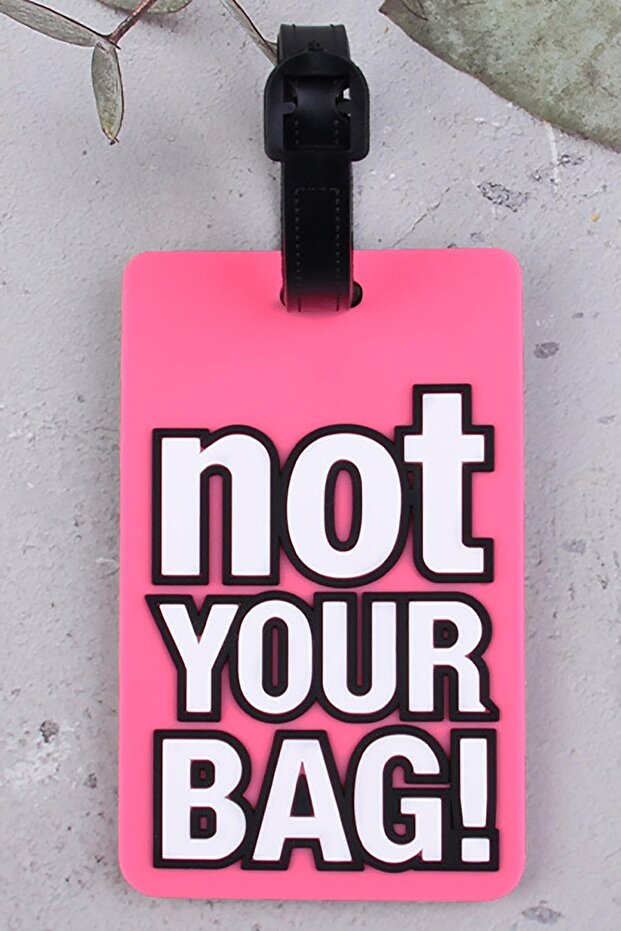 Pink Color Suitcase Card Holder with Text Detail