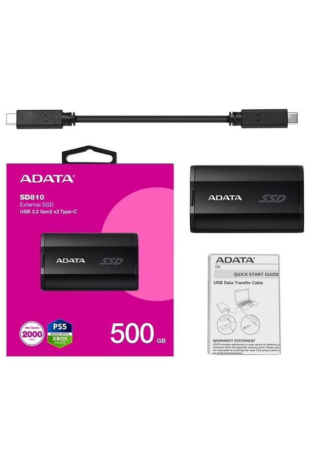 500Gb Sd810 Siyah Taşınabilir Usb 3.2 Gen2 X2 Type-C Ssd Harici Harddisk - 2