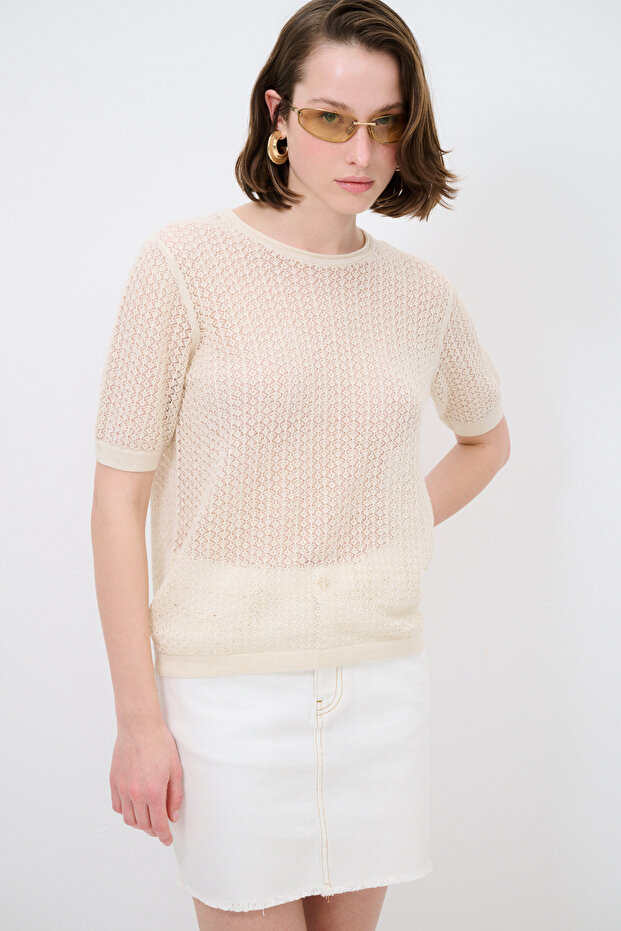 Bisiklet Yaka Triko Bluz - 4