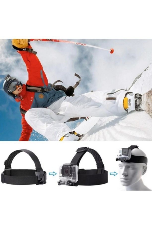 GoPro Aksiyon Kamera ve Telefon ile Uyumlu Kafa ve Göğüs Bandı Askı Seti - 5