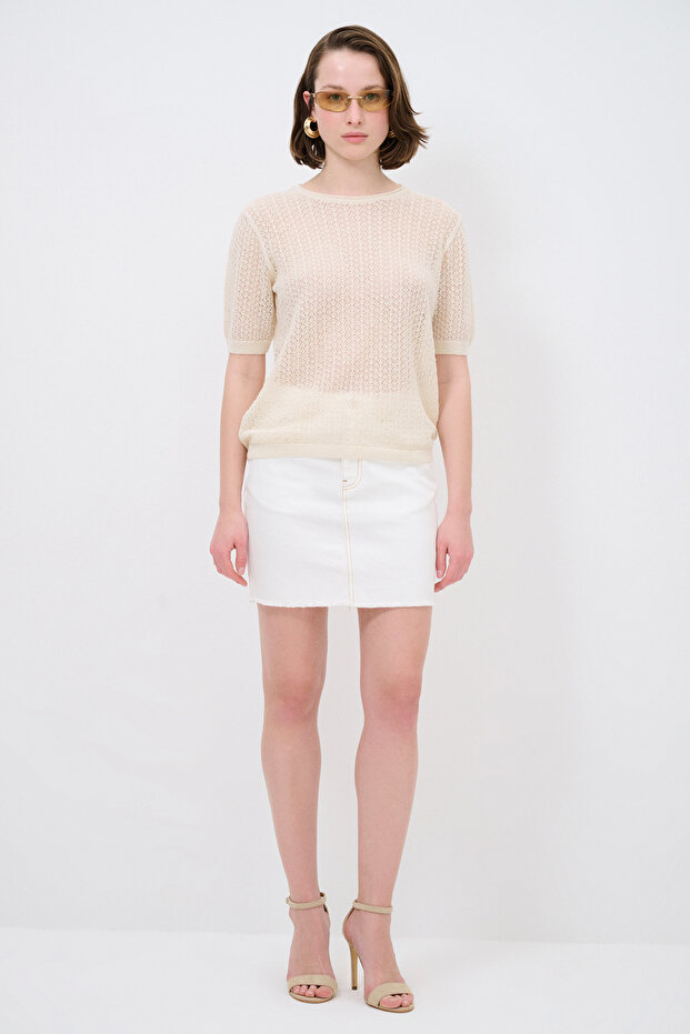 Bisiklet Yaka Triko Bluz - 3