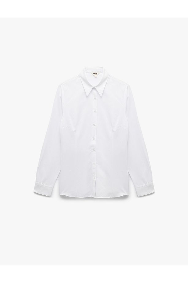 Regular Fit Klasik Yaka Uzun Kollu Poplin Gömlek - 3