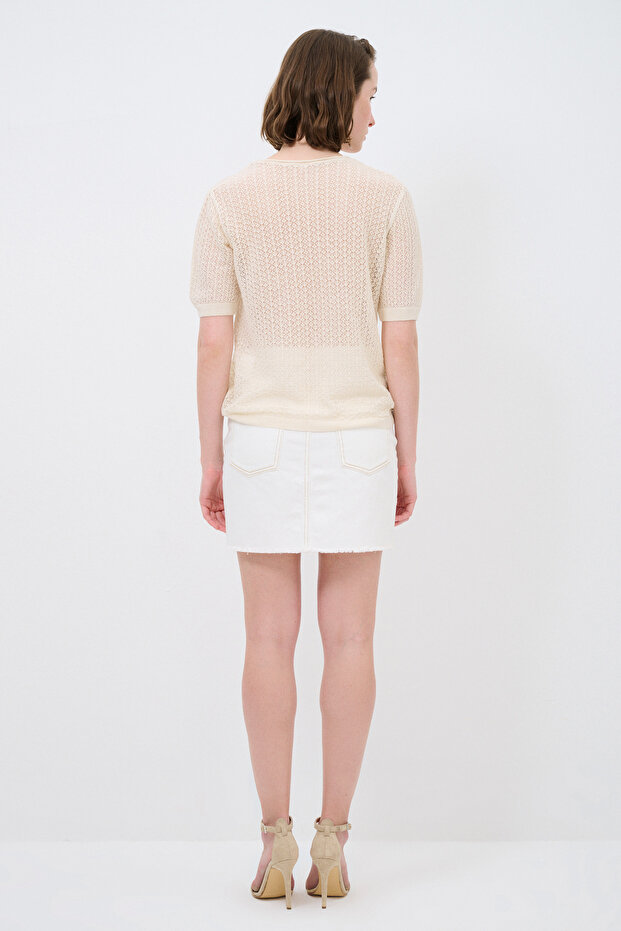 Bisiklet Yaka Triko Bluz - 6