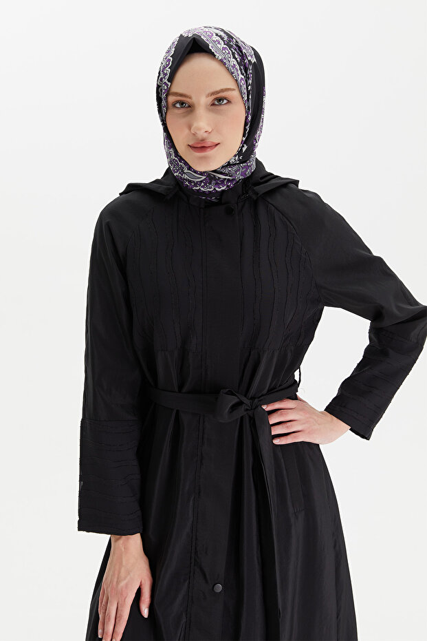 Fermuarlı Paraşü Pardösü - 5