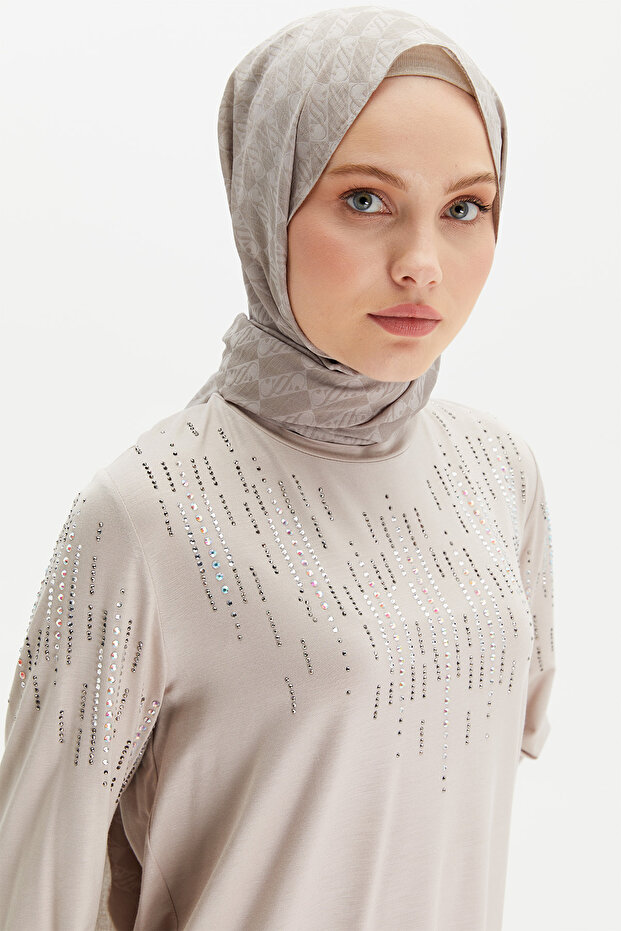 Taşlı Penye Tunik - 5