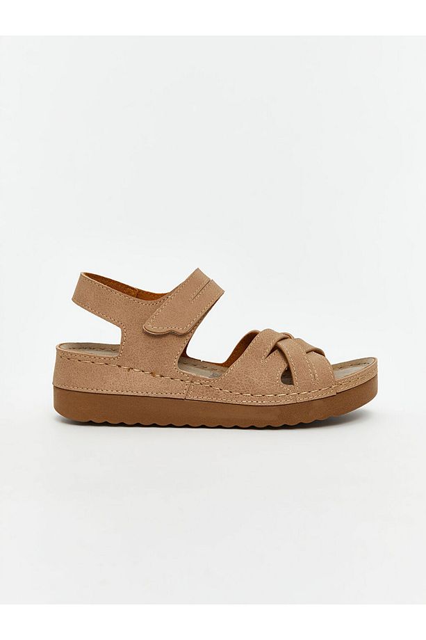 LCW STEPS Bej Cırt Cırtlı Kadın Sandalet - 2
