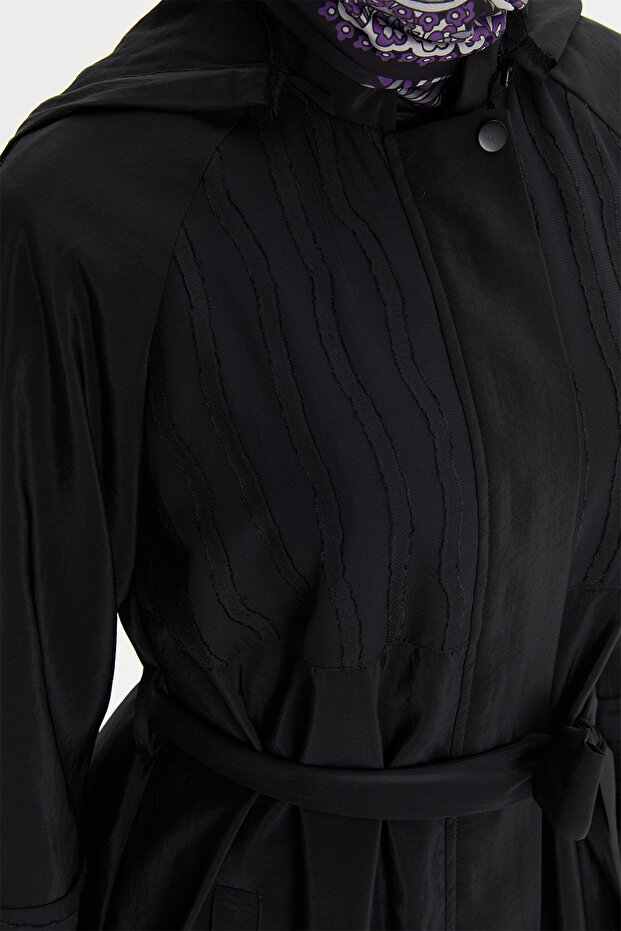 Fermuarlı Paraşü Pardösü - 6