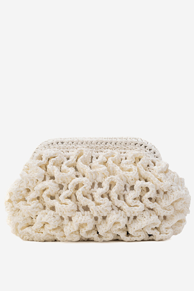 Dericlub Women's Straw Handmade Cloud Knitted Crossbody Bag Zy 25006 White
