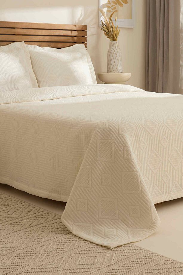 Serenty Çift Kişilik Yatak Örtüsü Takımı Offwhite - 5