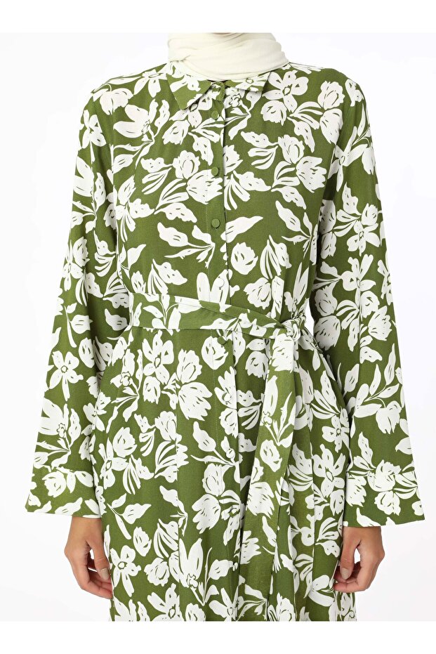 Rochie Hijab Viscos Lungă - Verde - Refka - 2