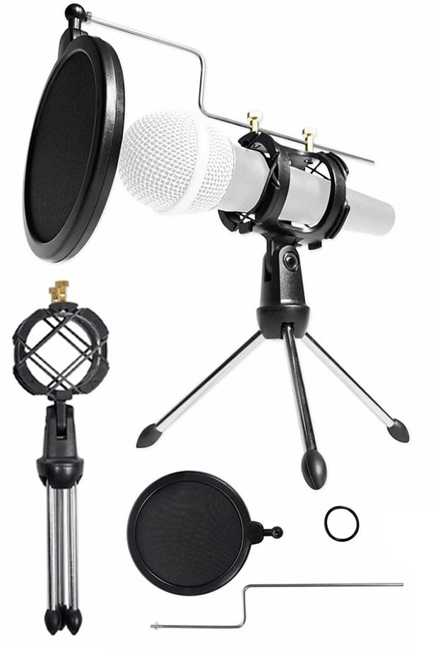 DMS10 Masaüstü Mikrofon Tutucu Pop Filtre Tripod Stand - 1