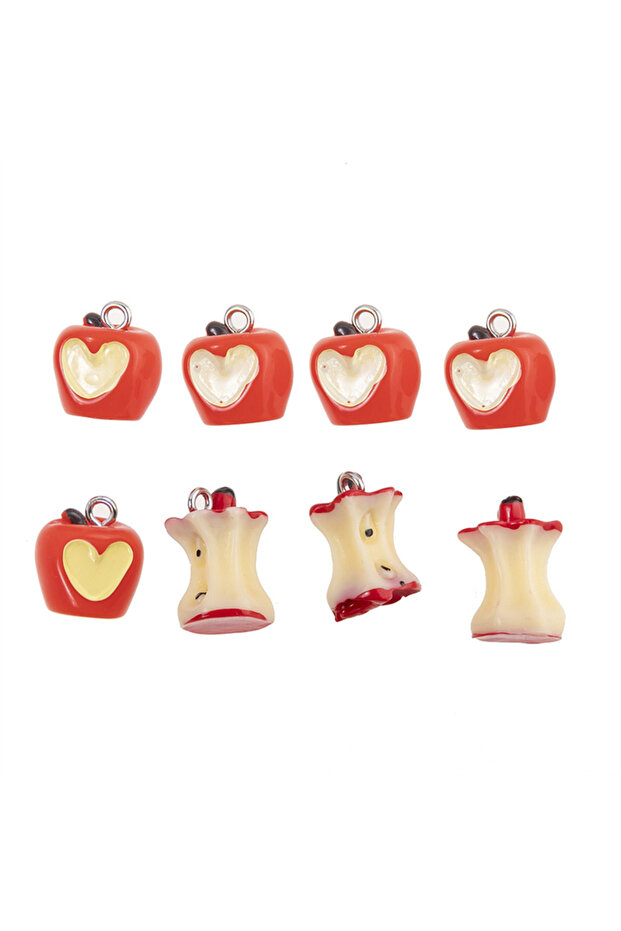 10pcs 10pcs Sweet Mini Resin 3D Bitten Red Charms Pendant Imitation Pendants for Handmade D...