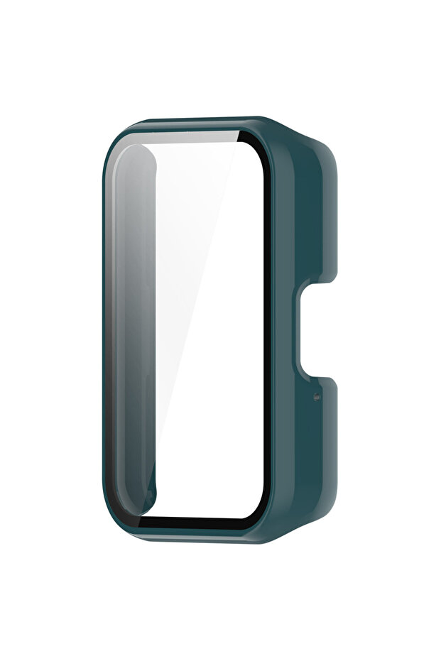 حافظة ساعة Samsung Galaxy Fit3 باللون الأخضر متوافقة مع Fit3، مع غطاء وجه واقٍ من إطار الكمبيوتر الشخصي مدمج