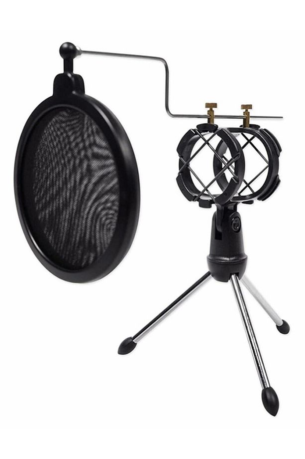 DMS10 Masaüstü Mikrofon Tutucu Pop Filtre Tripod Stand - 2