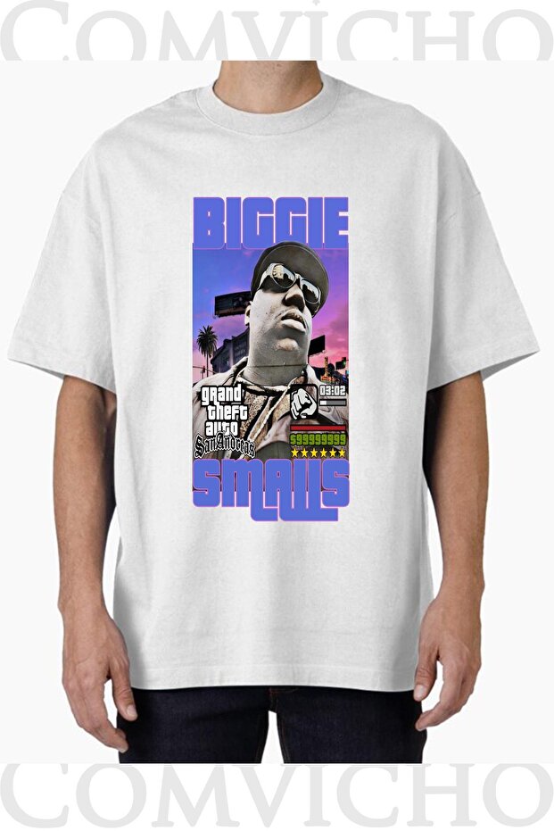 تي شيرت كبير الحجم مطبوع بتصميم Biggie v12 للجنسين