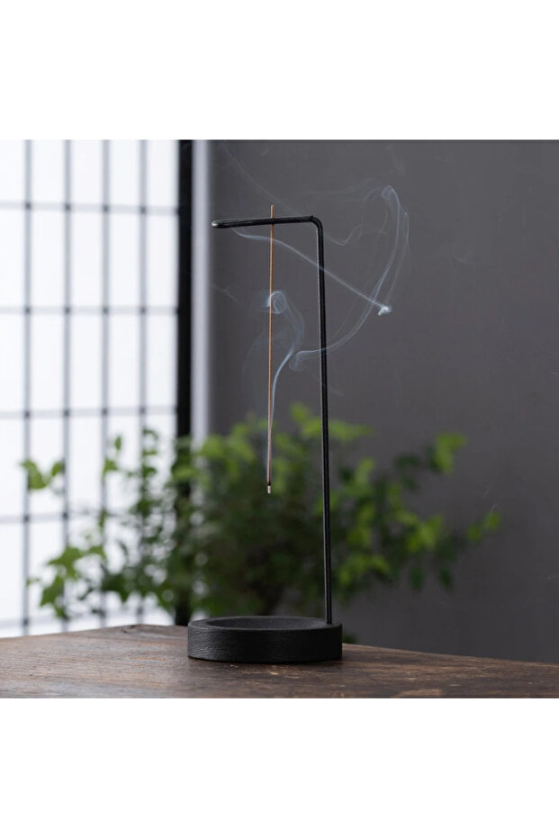 C Creative Upside Down Incense Burner Incense Stick Holder Wooden Round Incense Tray Ornament Bedro.