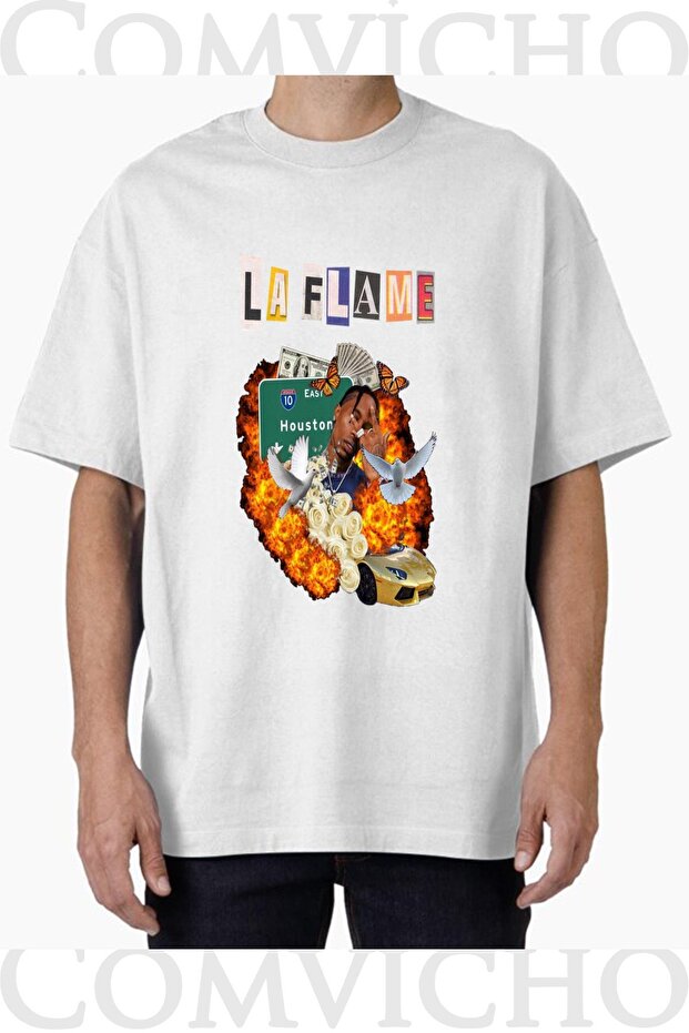 تي شيرت مطبوع بتصميم La Flame v1 للجنسين