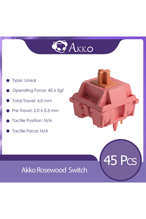 مفاتيح Akko V3 Pro من خشب الورد، مفاتيح لمسية/خطية للوحة المفاتيح الميكانيكية، عبوة من 45 قطعة قابلة للاستبدال