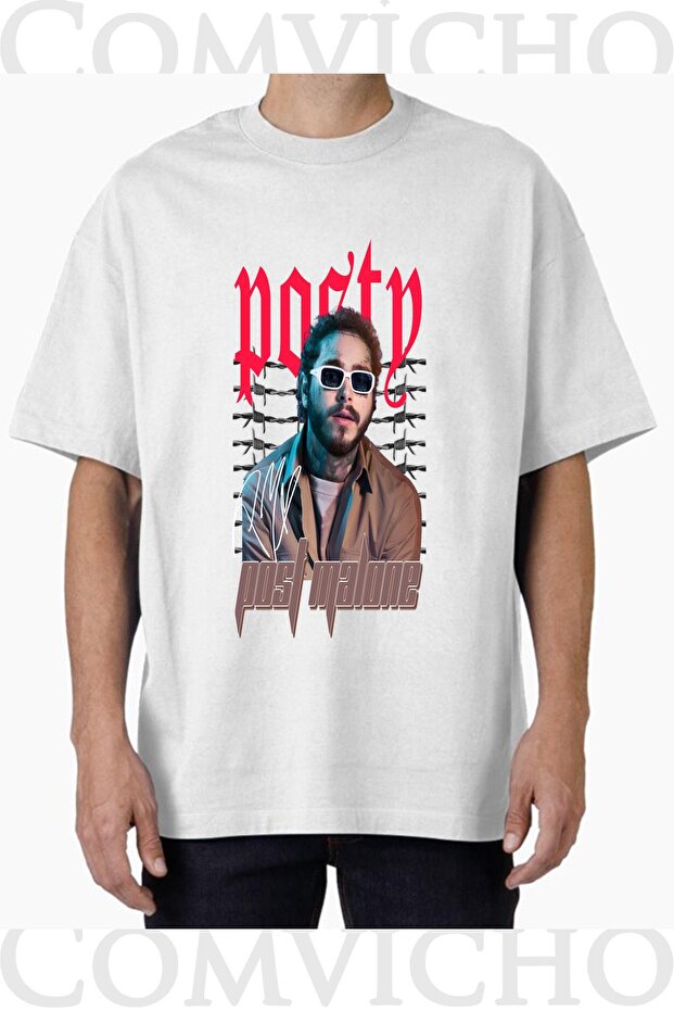 تي شيرت مطبوع بتصميم Post Malone v5 للجنسين