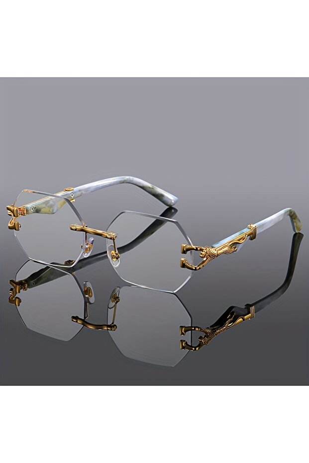 Transparent Geometric Leopard Print Sport Glasses For Women, Lightweight & Durable Composite Frame,