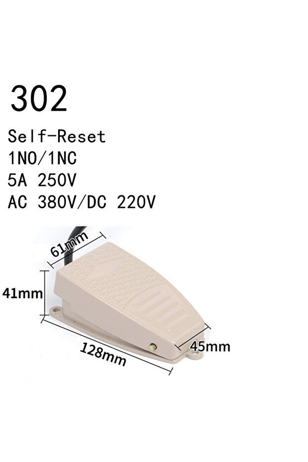 1pcs 302 1 PCS,Aluminum Shell Momentary Electric Control Foot Pedal Switch,5A/15A 250V AC,For Spot