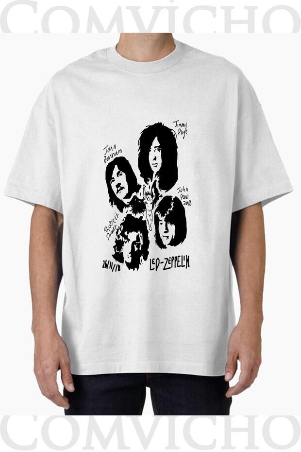 Unisex Led Zeppelin V1 Design Printed Oversize T-Shirt