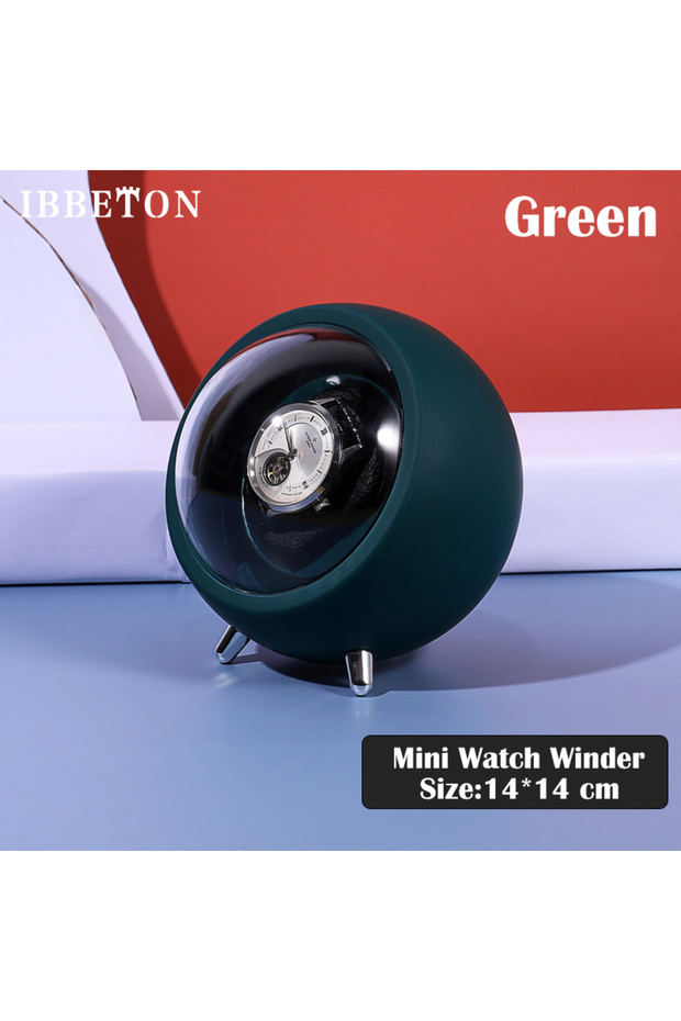 Green IBBETON Single Watch Winder for Automatic Watches Storage Box Automatic Winder Use USB Cable /