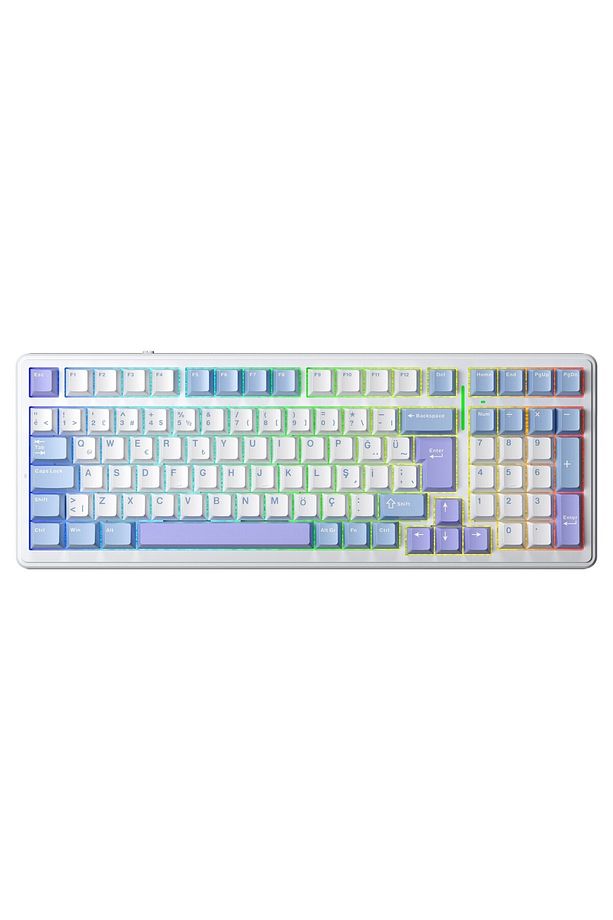 F99 Mekanik Rgb Hot Swap Graywood V4 Switch 3 Modlu Kablosuz Makrolu Türkçe Q Klavye Mavi - 1