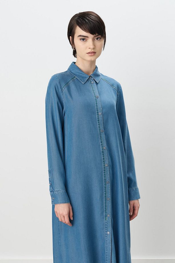Nakış Detaylı Gömlek Yaka TeN cel Tunik - 4