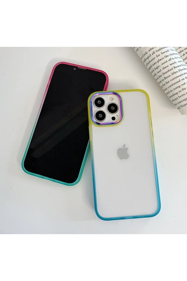 Clear Soft Case Compatible with iPhone 11 PRO MAX with Gradient Color Contrast Edge Style - 7