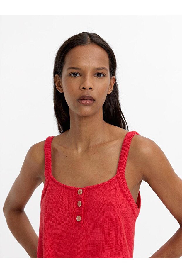 %100 Pamuk Askılı Örme Üst - 5