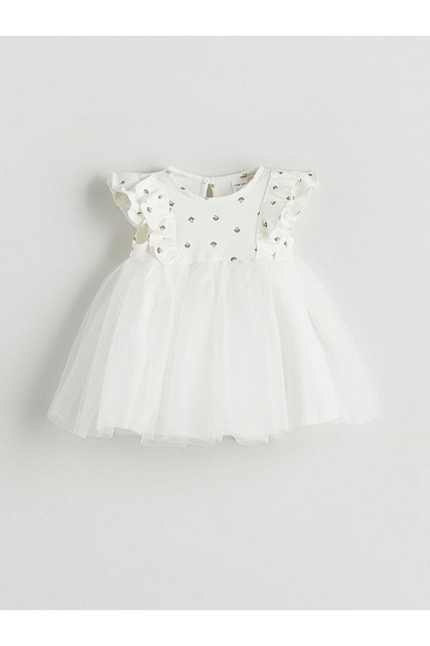LCW baby Basic Dantel Tüllü Kız Bebek Elbise - 1