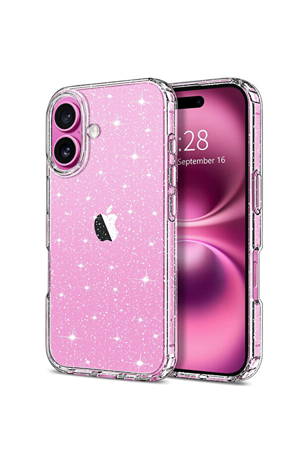 جراب شفاف لامع لهاتف iPhone 16 Plus لهاتف iPhone 16 Pro Max 15 Plus 14 13 Mini 12 11 SE 2022 2