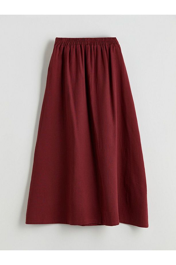 LCW Modest Beli Lastikli Müslin Kloş Etek - 6