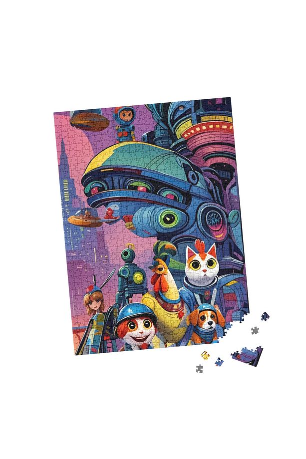 100 Parça Puzzle Çift Tasarım Tek Kutu Renkli Mercan - 5