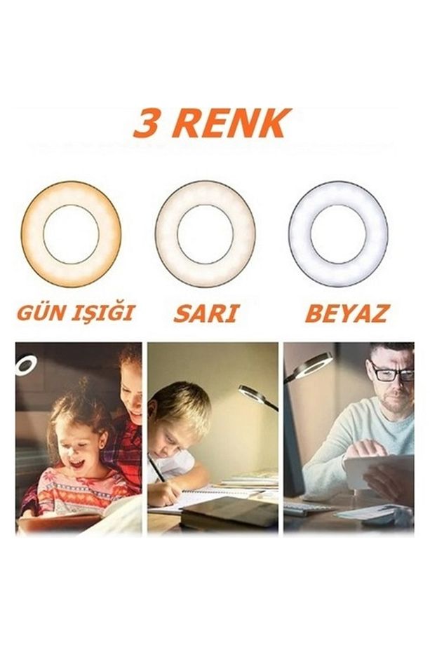 9 Mod Led Çok Fonksiyonlu Akrobat Masa Lambası Şiddeti Ayarlanabilir 3 Farklı Işık Rengi Usb Girişli - 8