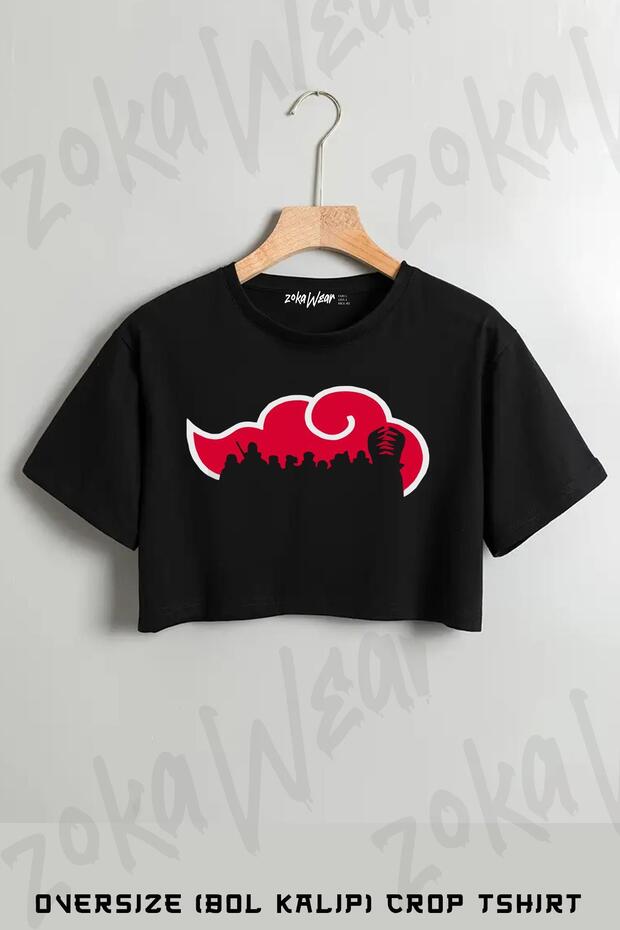 Uchiha Itachi Naruto V8 Printed Oversize Crop T-Shirt