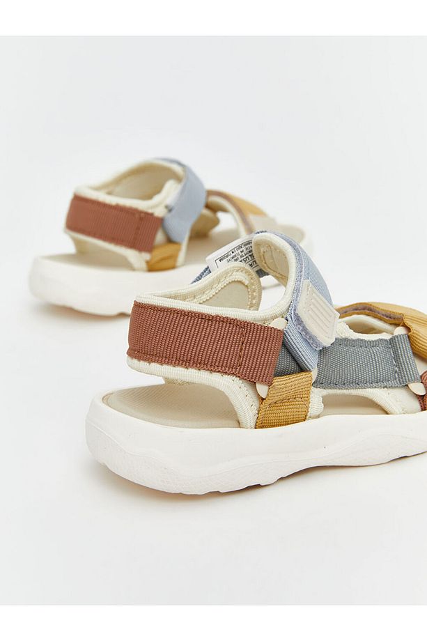 LCW STEPS Bej Cırt Cırtlı Erkek Bebek Sandalet - 5