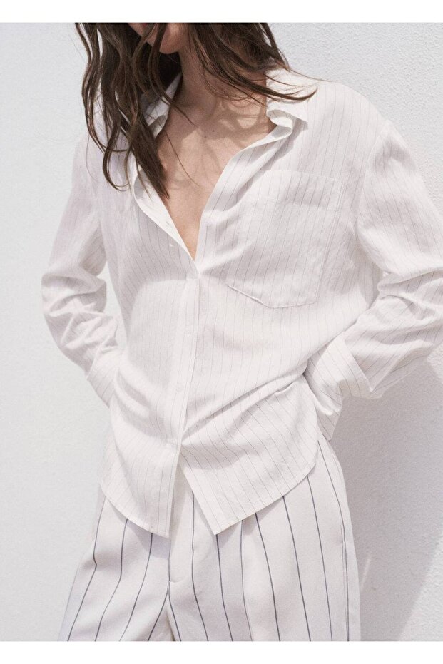 Striped semi-transparent shirt
