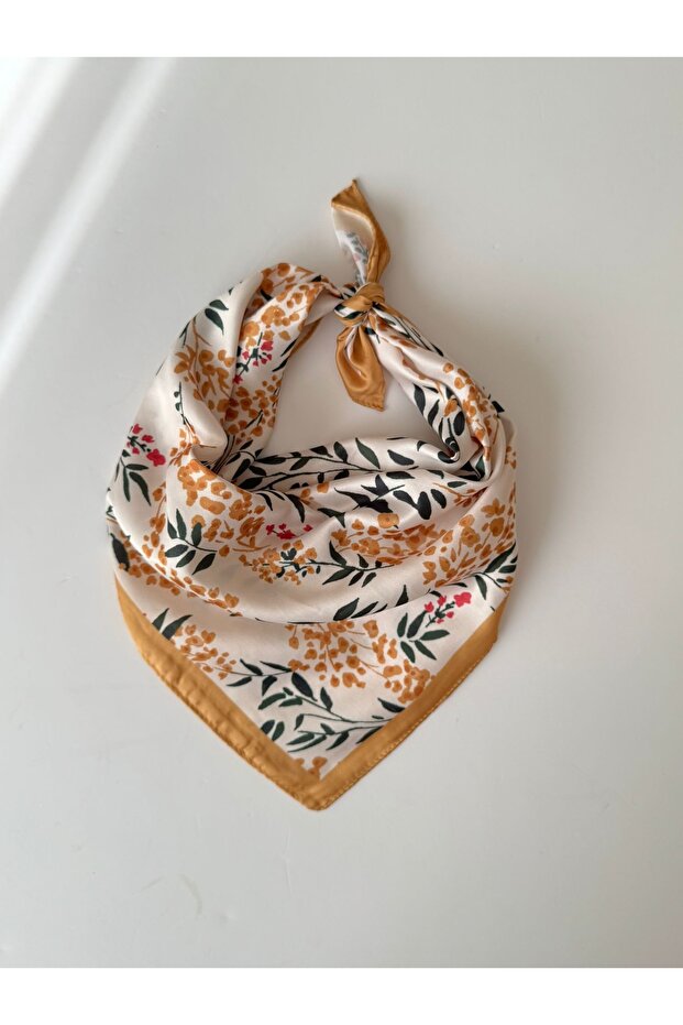 Fular Çiçek Desenli Bandana Fular - 2