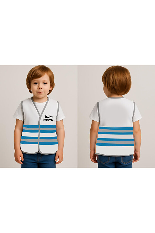 Children's Activity Warning Vest with Reflector (Inform the Name Printing in the Question Part, Please) - 1