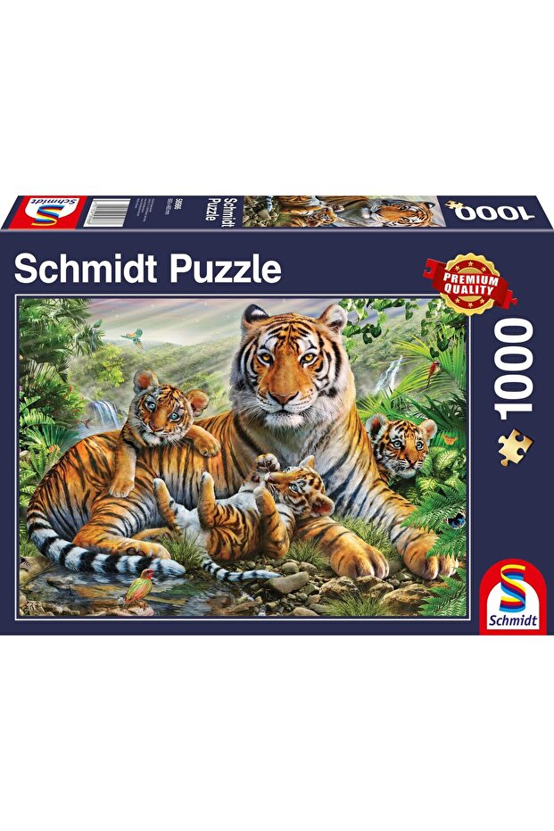 Puzzle 1000 dílků - Tygr a mláďata - 2