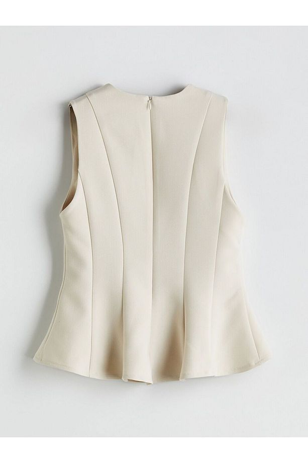 LCW Vision Bisiklet Yaka Peplum Bluz - 6