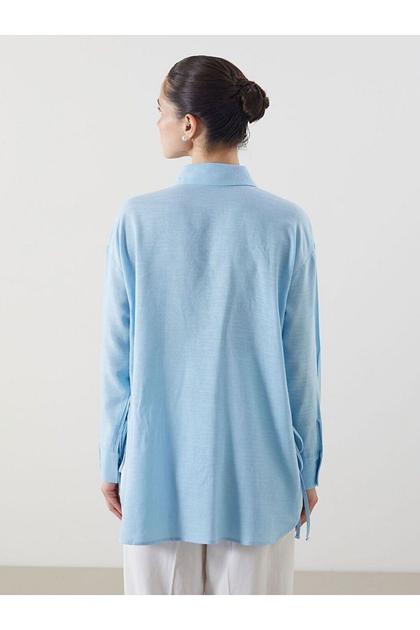 LCW Modest Keten Karışımlı Kadın Gömlek Tunik - 4