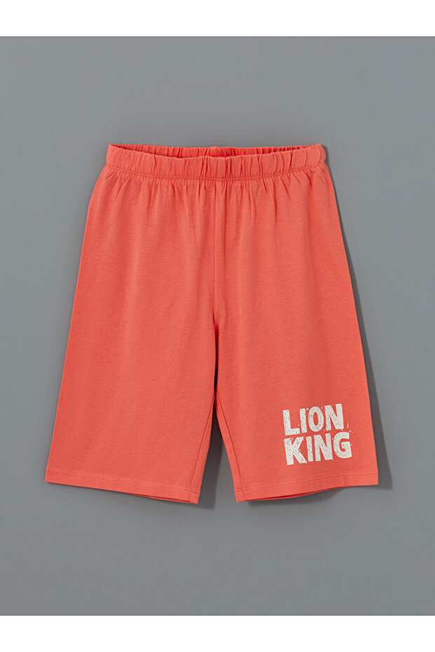 LCW Kids Ekru Aslan Kral Baskılı Erkek Çocuk Şortlu Pijama Takım - 5