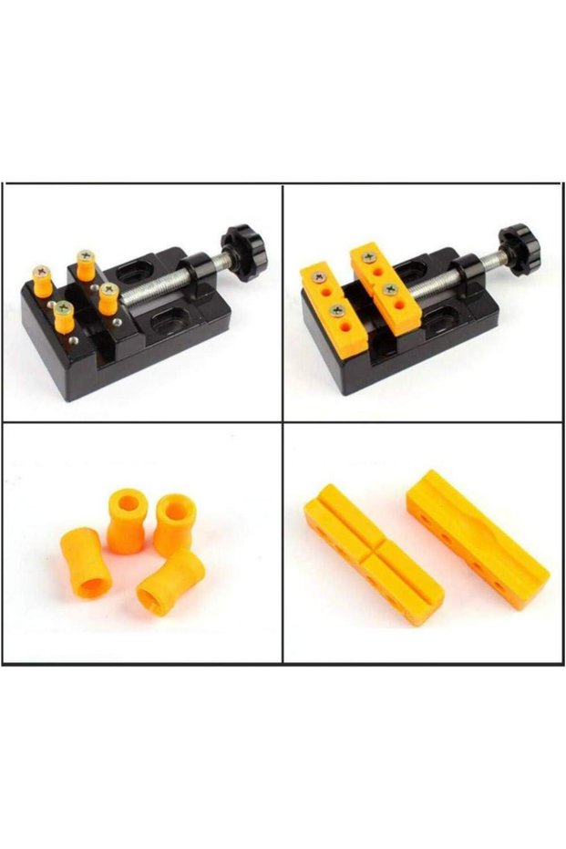 Mini table vise clamp, Plastic, Black/Yellow